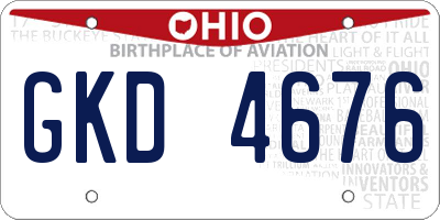 OH license plate GKD4676