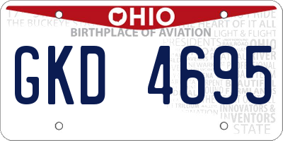 OH license plate GKD4695