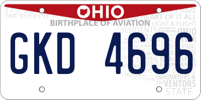 OH license plate GKD4696