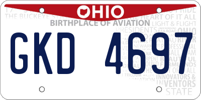 OH license plate GKD4697