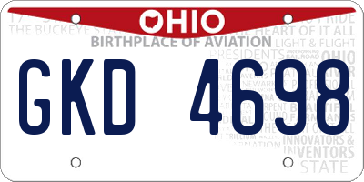OH license plate GKD4698