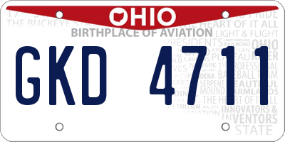 OH license plate GKD4711