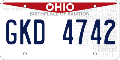 OH license plate GKD4742