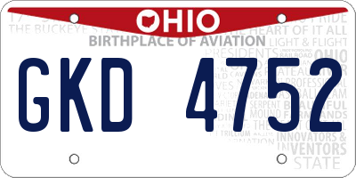 OH license plate GKD4752