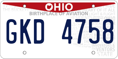 OH license plate GKD4758