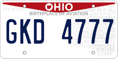 OH license plate GKD4777