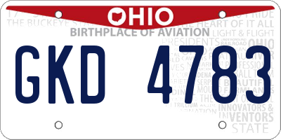 OH license plate GKD4783