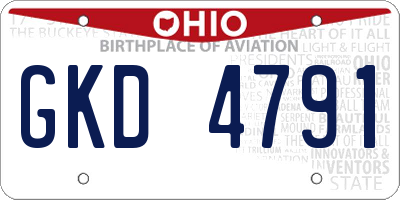 OH license plate GKD4791