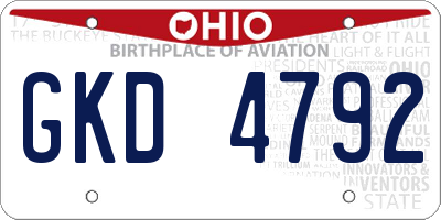 OH license plate GKD4792