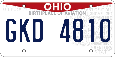 OH license plate GKD4810