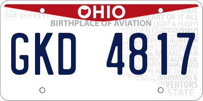 OH license plate GKD4817