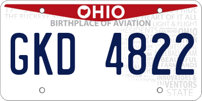 OH license plate GKD4822