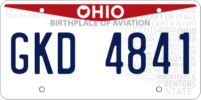 OH license plate GKD4841
