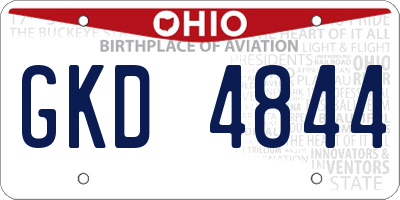 OH license plate GKD4844