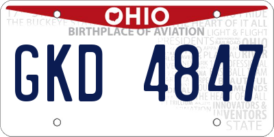 OH license plate GKD4847