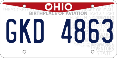 OH license plate GKD4863