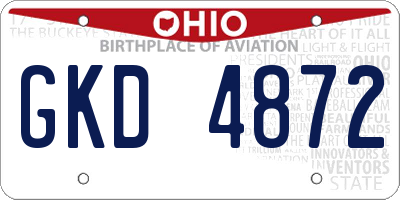 OH license plate GKD4872