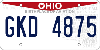 OH license plate GKD4875