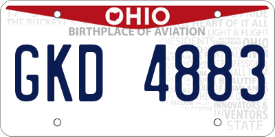 OH license plate GKD4883