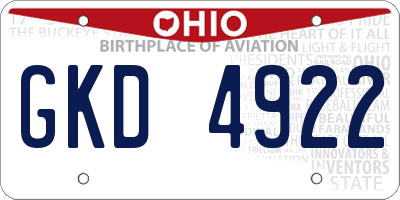 OH license plate GKD4922