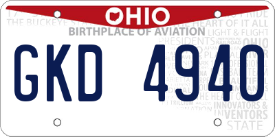 OH license plate GKD4940