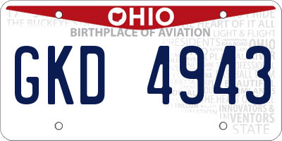 OH license plate GKD4943