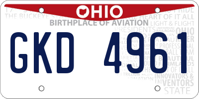 OH license plate GKD4961