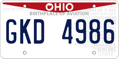 OH license plate GKD4986