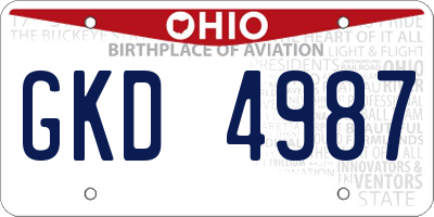 OH license plate GKD4987