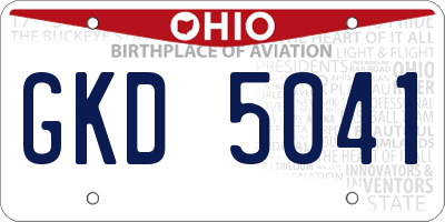 OH license plate GKD5041