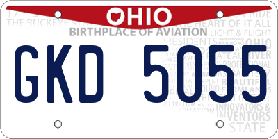 OH license plate GKD5055