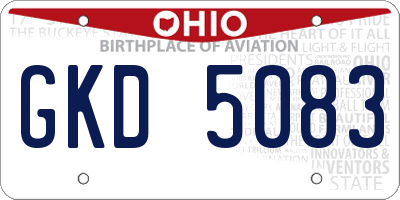 OH license plate GKD5083