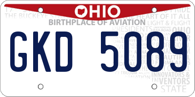 OH license plate GKD5089