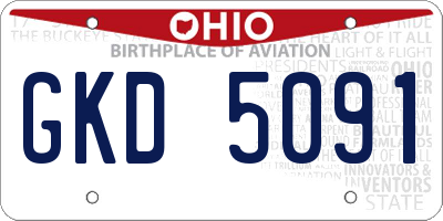 OH license plate GKD5091