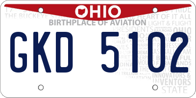 OH license plate GKD5102