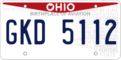 OH license plate GKD5112