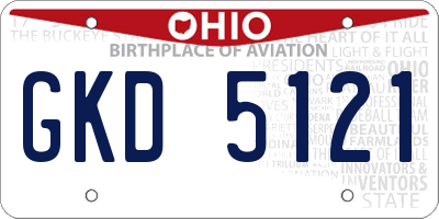 OH license plate GKD5121