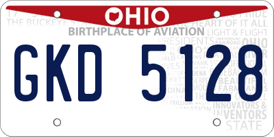 OH license plate GKD5128