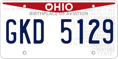 OH license plate GKD5129
