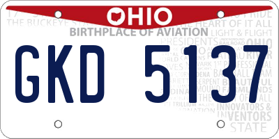 OH license plate GKD5137
