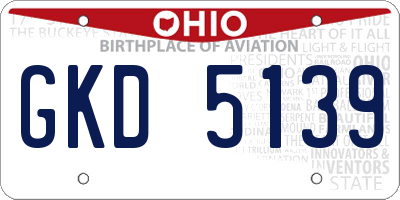 OH license plate GKD5139