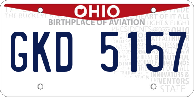 OH license plate GKD5157