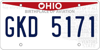 OH license plate GKD5171
