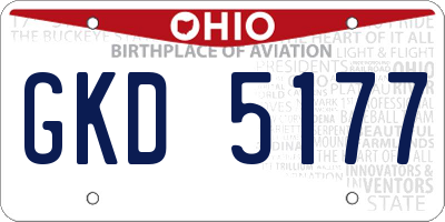 OH license plate GKD5177