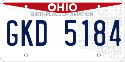 OH license plate GKD5184