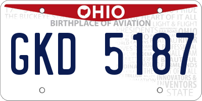 OH license plate GKD5187