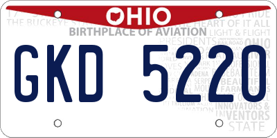 OH license plate GKD5220