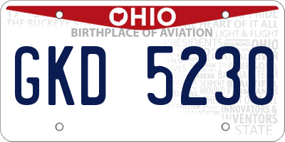 OH license plate GKD5230