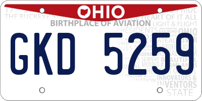 OH license plate GKD5259