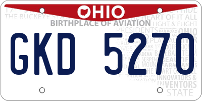 OH license plate GKD5270